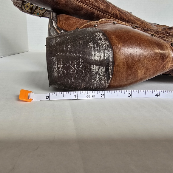 Old Gringo Brown Leather Heeled Boots Elina 7.5 Tall Boho - Picture 13 of 16